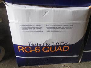 (UD1) 4 Boxed Rolls of RG-6 Quad BC 3.0GHz CMR Cable 18 AWG White 1,000 Ft per Box NOTE Some Boxes Felt Light So NO Garantees on Boxes Beng Full, Any or All