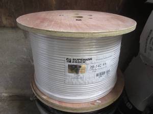 (UD1) 1,000 Ft Spool of Superior Essex Communications Cable 78-14C-91 18 AWG RG6 Quad Coax CMP 1KFT RL WH