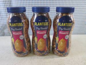 (C-3) 3 Jars Planters Dry Roasted Sweet &amp Spicy Peanuts 16oz Out of Date