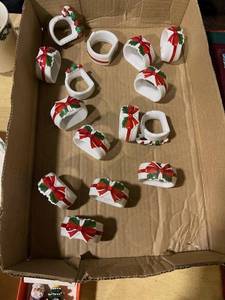 Lot of Christmas Holiday place settings