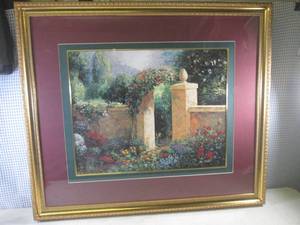 (BR1) Large Framed Wall Decor by Van Martin 37 12 x 32 14 - See Photos