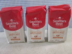(B-1) 3 Bags Toasted Hazelnut Ground Coffee 12oz Bags Best by Sept 2023