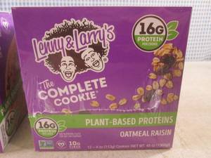 (B-2) 2 Boxes Lenny &amp Larrys Jumbo Oatmeal Raisin Cookies 12 - 4oz Cookies per Box By Oct 2023