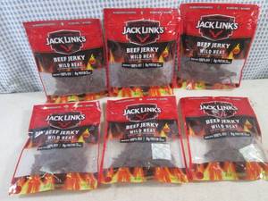 (B-3) 6 Bags Jack Links Wild Heat Beef Jerky 3.25oz Past Date