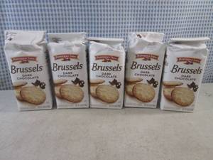 (B-3) 5 Bags Pepperidge Farm Dark Chocolate Brussels Past Date