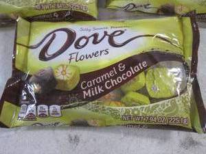 (B-1) 3 Bags Dove Flowers Caramel &amp Milk Chocolate Candy 7.94oz Best by Nov 2023
