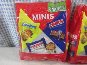 (B-3) 3 Share Pack Bags of Mixed Minis Candy Bars 10.5oz Past Date