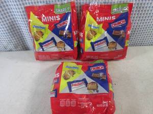 (B-3) 3 Share Pack Bags of Mixed Minis Candy Bars 10.5oz Past Date