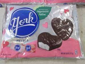 (B-2) 3 Bags of York Hearts Peppermint Patties 9.6oz Best by Oct 2023