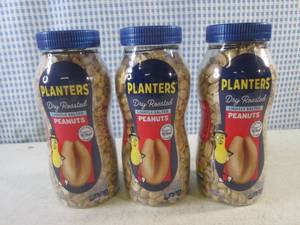 (B-2) 3 Jars Planters Lightly Salted Peanuts 16oz Best by Dec 2023