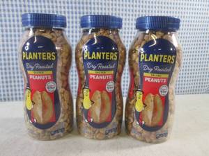 (C-1) 3 Jars Planters Salted Peanuts 16oz Best by Jan 2024