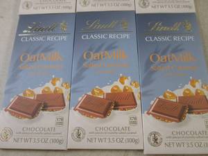 (B-3) 6 Large OatMilk Salted Caramel Non-Dairy Chocolate Bars 3.5oz Past Date