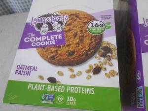 (B-3) 2 Boxes Lenny &amp Larrys Jumbo Oatmeal Raisin Cookies 12 - 4oz Cookies per Box By Oct 2023