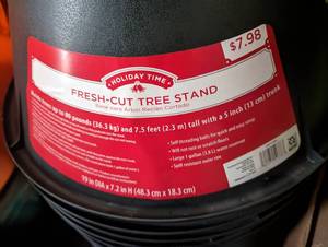 Resale lot of new large Christmas tree stands and Advent wreaths