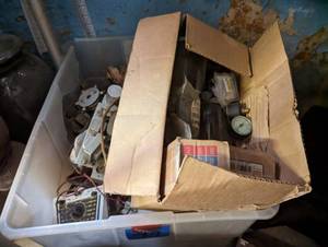 Corner lot including TVs, office supplies, commercial supplies, electrical, tools & hardware, and more.  Shelf NOT included