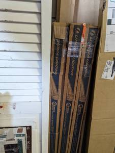 Lot of strip lighting, tracks, pocket door frame, blinds and more