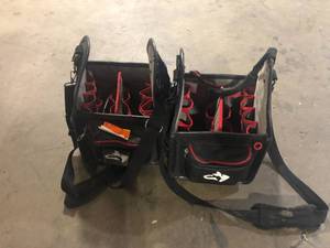 Lot of 2 Husky 10 in. Electrician Tool Bag with Removable Tool Wall   Customer Returns See Pictures