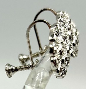 lot 27 image: Vintage Sterling Silver Marcasite Twist Back Earrings
