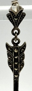 lot 34 image: Sterling Silver and Marcasite Arrow Figurine Earrings