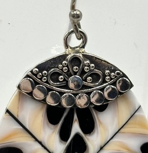 lot 46 image: Sterling Silver and Natural Cone Seashell Earrings