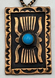 lot 47 image: Southwest Style Sterling Silver Pendant