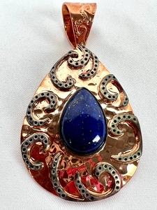 lot 132 image: Beautiful Copper and Sterling Pendant