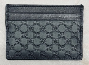lot 176 image: Gucci Black Leather Microguccissima Card Case, New