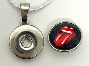 lot 74A image: Rolling Stones Icon Sterling Silver Snap Necklace