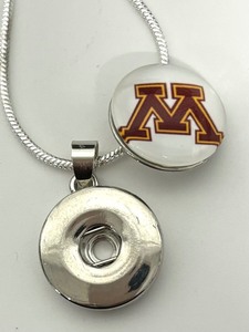 lot 24A image: University of Minnesota Sterling Silver Snap Necklace