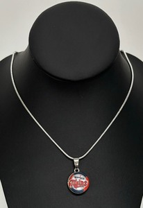 lot 94B image: 2 in 1 Minnesota Twins Baseball Sterling Silver Snap Necklaces