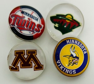 lot 10A image: 4 in 1 Minnesota Sports Team Sterling Silver Snap Necklace