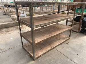 lot 20 image: 6 foot wide Heavy Duty Large Metal Framed Shelving lot 20