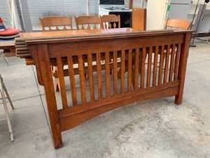 lot 96 image: Mission Style Queen Size Bed