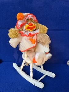lot 57 image: RARE Vintage Cabbage Patch Kids Circus Girl Clown and CP Kids Wooden Rocking Chair...