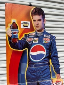 lot 9C image: Jeff Gordon Autographed Nascar Racing Pepsi-Cola Fritos Advertising Life-Size Cardboard Cutout Stand-Up Store Display Easel Sign...