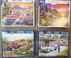 lot 66 image: Hobbies Puzzles Six Boxed 1000 Piece White Mountain One-Setting Jigsaw Puzzles...
