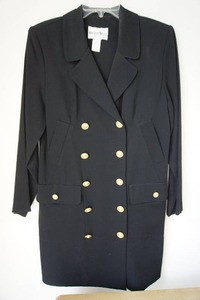 lot 49 image: Vintage Womens Clothing 1980s Power Suit Nautical Aviation-Style Double Breasted Dress Coat by Danny & Nicole Womens Size 10