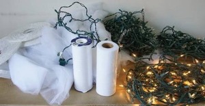 lot 52 image: Holiday Event Wedding Decorations Supplies String Lights Mesh Tulle Paper Shade Balls White