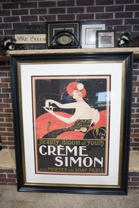 lot 6 image: Amazing Large 48 x 60 Poster Art Beauty, Bloom of Youth Crme Simon Professionally Matted and Framed...