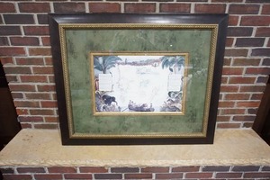 lot 10 image: Large Print Tropical Islands Map 1-Two Matted and Framed