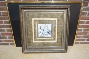 lot 18 image: Large 27 x 27 Matted and Framed Art Romantic Profusion 1