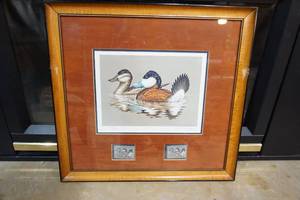 lot 20 image: Artist Signed and Numbered Migratory Bird Hunting and Conservation Stamp Ruddy Duck Print By Artist John S. Wilson