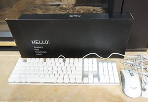 lot 58 image: NEW in Box Havit Mechanical Gaming Keyboard Model HV KB393L Programmable Mouse Model HV MS733