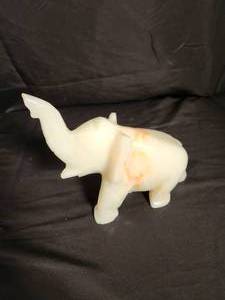 lot 43 image: Vintage Carved Stone Elephant