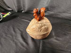 lot 56 image: Vintage Ceramic Squirrel Covered Dish