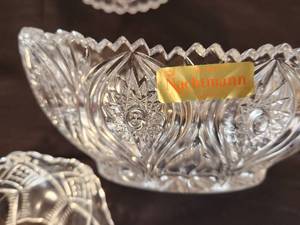 lot 209 image: Large Variety of Crystal Serving Pieces
