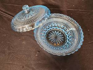 lot 217 image: Blue Covered Candy Dish
