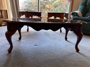 lot 13 image: Coffee Table, Two End Tables, and Side Table