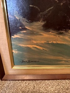 lot 86 image: Vintage Seascape Print Laguna Vista by Dan Bloeman in Frame