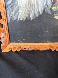 lot 99 image: Vintage Mexican Folk Art in Wood Carved Frame